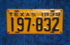 1939 Texas License Plate