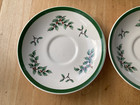 Set Of 2 Spode Christmas Tree Holly Tea Cup Saucers Only England S3324