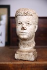 Vintage Antique Milliners Head Hat Model Mannequin Male Countertop Display