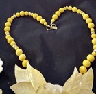 Vintage Karla Jordan Yellow White Flower Jewelry Set Necklace Earrings 