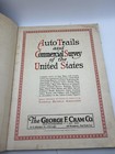 Vintage Autotrails Commercial Survey Us Road Atlas George F Cram Brown Large Map