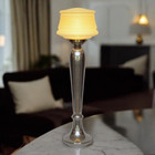 Art Deco Table Lamp    champaign    Opal Glass Aluminum Unique Vintage