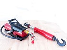 Combo 10 Ton Porta Power Hydraulic Pull Back Ram Hooks W air Hydraulic Foot Pump