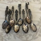 Reed   Barton Silver Plated Christmas Carol Collectors Spoons Complete Set Of 8