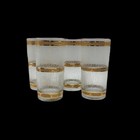 Mid Century Modern Culver Set Of 4 Highball Glasses Icicle 22k Gold Trim Mcm Vtg