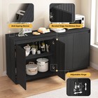 Modern Black Particle Board Sideboard Buffet Cabinet  Kitchen Storage Credenza