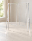 Set Of 2 Miniature White Metal Double Swing Sets Fairy Garden Dollhouse