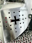 Medieval Crusader Great Helmet With Chainmail Aventail Knight Armor For Battle