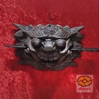 Folkart Wood Hand Carved Nuo Mask Walldecor Tun Kou gate Deity  11 13 width
