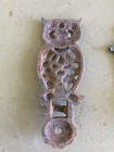 Vintage Cast Iron Owl Bracket Wall Mount Hook Holder Flag Holder 5  Tall