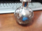 Antique Art Nouveau Glass Perfume Bottle   Stopper W Sterling Silver Overlay 