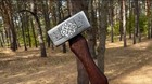 Custom Handmade Damascus Steel Viking Hammer Valnut  Mjolnir Hammer   Bm
