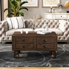 Solid Wood Rectangle Coffee Table For Living Room  40-inch Antique Coffee Table