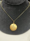 Antique Gold Filled Freemason Round Photo Watch Locket Necklace Monogrammed Kmj
