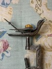 Antique Victorian Brass Sewing Bird With Clamp And Original Pin Cushion