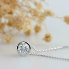 1ct Round Cut Lab Created Solitaire Diamond Pendant Necklace 14k White Gold Over
