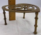 Vintage Solid Brass Sweetheart Trivet Old 3 5  Tall Heart Fireplace Hearthware