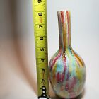 Antique Victorian Glass Vase Cased Rainbow Splatter Silver Mica Spangle 8 