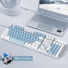 Mechanical Gaming Keyboard - Full Size 104 Keys Blue Switch Blue white Color