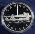 Royal Canadian Mint Silver  Dcam Proof Dollar In Case Comemerative 1834 1984