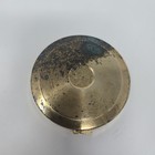 Vintage Gold Tone Powder Compact Round Engine Turned Mid Century Vanity