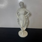 Vintage White Greek Goddess Figurine Draped Woman Statue Neoclassical Decor