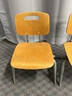 Vintage Metal   Wood Stacking School Chairs Set Of 4 Raymond Loewy Brunswick Lot