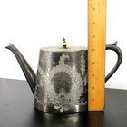Vintage Hotel Silver Plated Ornate Victorian Tea Pot Hinged Lid Heat Rings