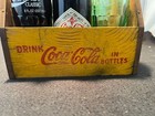 1940 s Coca-cola 6 Pack Wooden Bottle Carrier War Wings Design Assorted Bottles