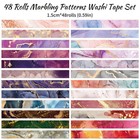Washi Tape Set 48 Rolls Decorative Marbling Pattern Journaling Scrapbook Diy 