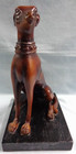 Vintage Sitting Dog Statue Figurine Greyhound Whippet 7 1 2  Reddish Brown