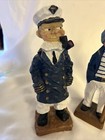 Vintage Hand Carved Wooden Folk Art Sea Captains Sailors Nautical Figures Set 3