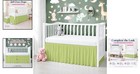 Breathable Cotton Crib Bed Skirt In Sage - Charming Dust Ruffle For Babies