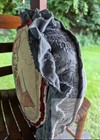Vintage 1930s   1940s Hand Embroidered Patriotic Puppy Pillow