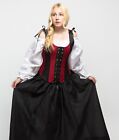 Renaissance Faire Wench Bodice Outfit Pirate Costume Gown Wedding Medieval Dress