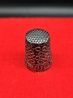 Antique Vintage Sterling Silver Sewing Thimble Greek Key Pattern
