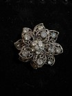 Silver Crystal Rhinestone Flower Wedding Bridal Bouquet Flower Brooch Pin Euc