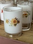 Lot Of 8 Mid Century Modern Vintage Plastic Floral Cups White Orange   Yellow-5 