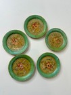     vintage Hand Painted Alcohol Proof Set Of 5 Floral Decorative Coasters Japan