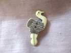 Vintage Hand-carved Large Tall Ostrich Button  - 1-5 8 In  41mm 