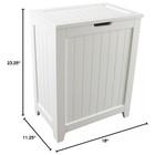 Redmon Contemporary Wooden Clothes Hamper For Bedroom And Laundry Room  White