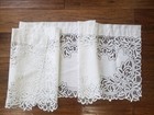 Vintage Filet Lace Curtain Valance Floral Scalloped Cottage Farmhouse 60x16  Usa