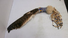 Vintage Native American Smudge Fan  Turkey Feathered Ceremonial Beaded Seneca