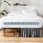 Bare Home Adjustable Wrap Around Ruffled Bed Skirt - 15-inch Tailored Drop