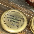 Vintage Brass Pocket Compass With Leather Case Inspirational Engraving