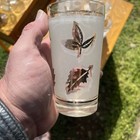 8 Vintage Libbey Golden Foliage Gold Leaf Frosted 12 Oz Highball Mcm Glasses