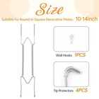 Plate Hangers For The Wall 10-14 Inch Stainless Steel Invisible Holder Silver