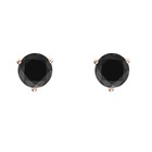 14k Rose Gold Plated 2ct Round Lab Created Black Diamond Wedding Stud Earrings