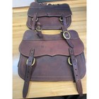 Unbranded Leather Saddlebags Unisex Os Dark Brown Western Biker Panniers