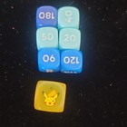 Pok  mon Play  Tcg Pikachu Transparent D6 Dice Set 7pc Set